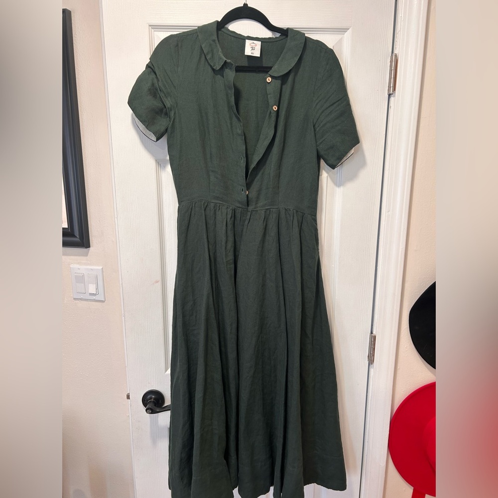 Son de Flor Forest Green Midi Dress